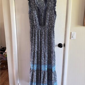 London Times Long Blue Floral Print Maxi Dress new without tags size 8
